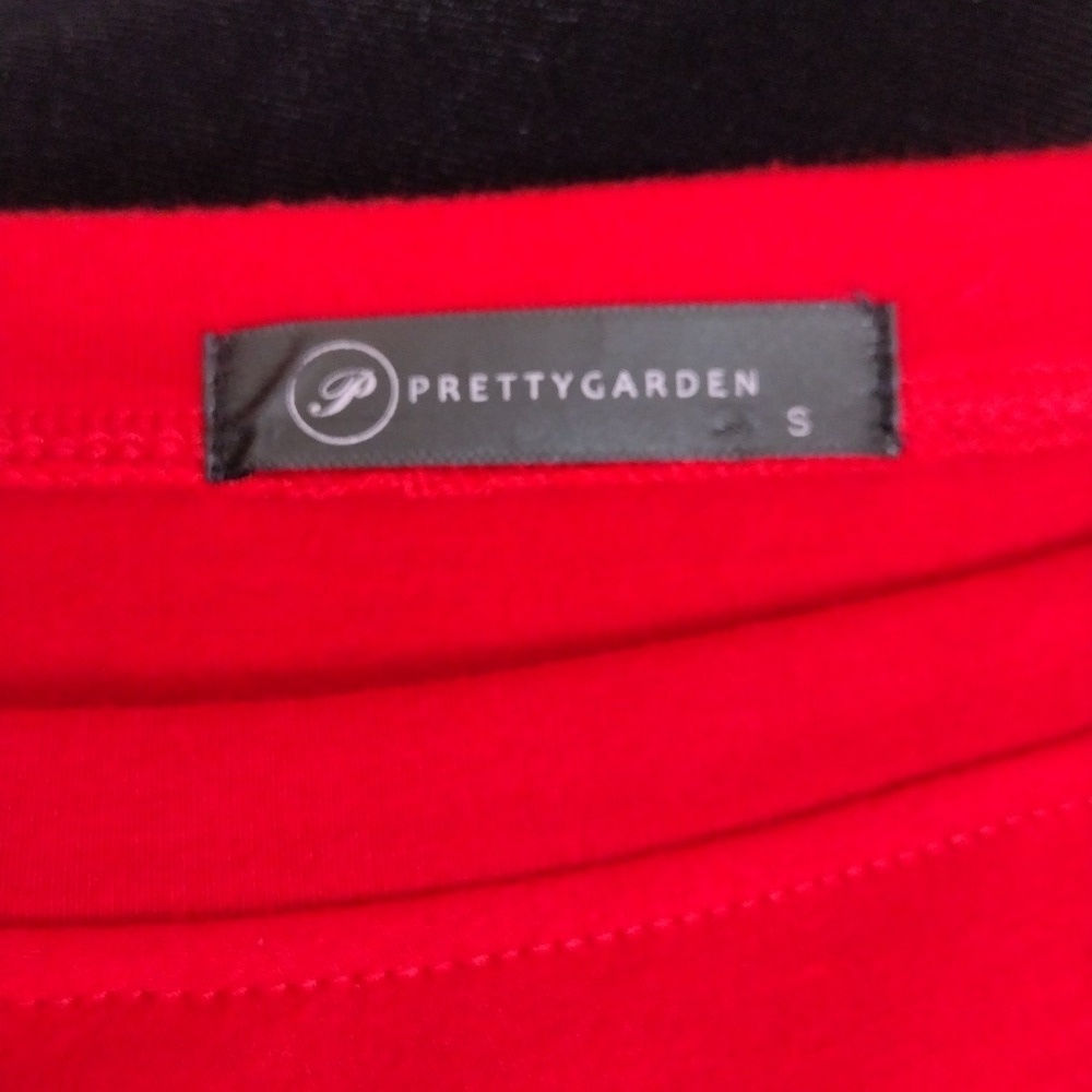 Pretty Garden Red Sweater Long sleeve cotton blend Size Small - Picture 6 of 8